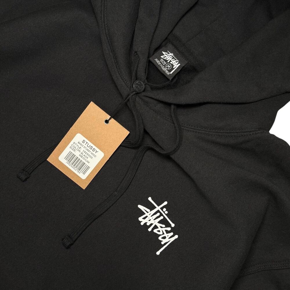 Stussy Basic Hoodie 'Black' Size Size M - Picture 2 of 5